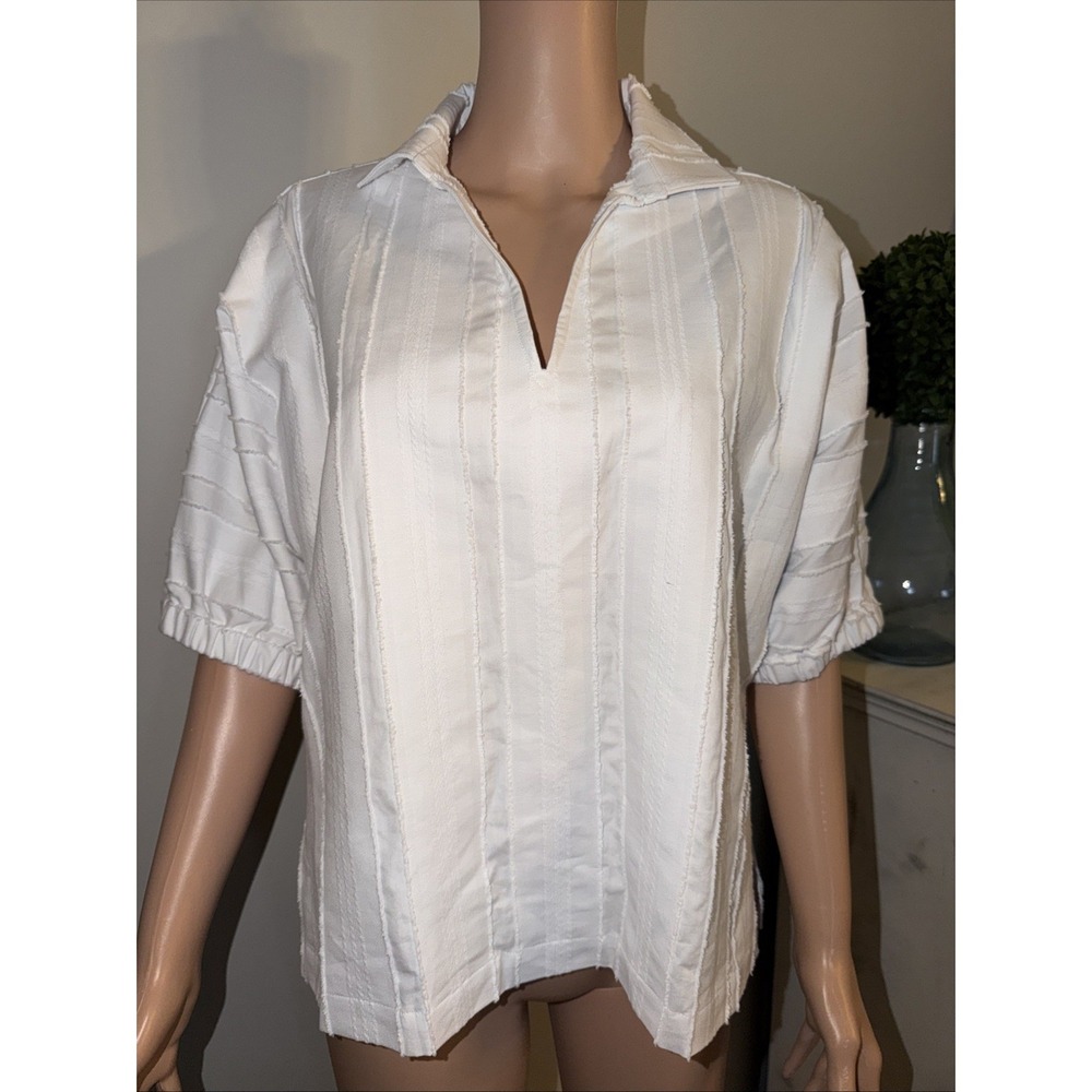 Emily McCarthy Top NWT size Small Blouse White Fully Lined Coastal Summer Beach